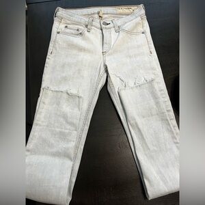 rag & bone Women's Skinny Jeans - Bleach Out Size 26 Womens Frayed Hem Designer